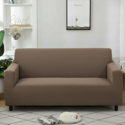 Brown Jersey Cotton Sofa Cover