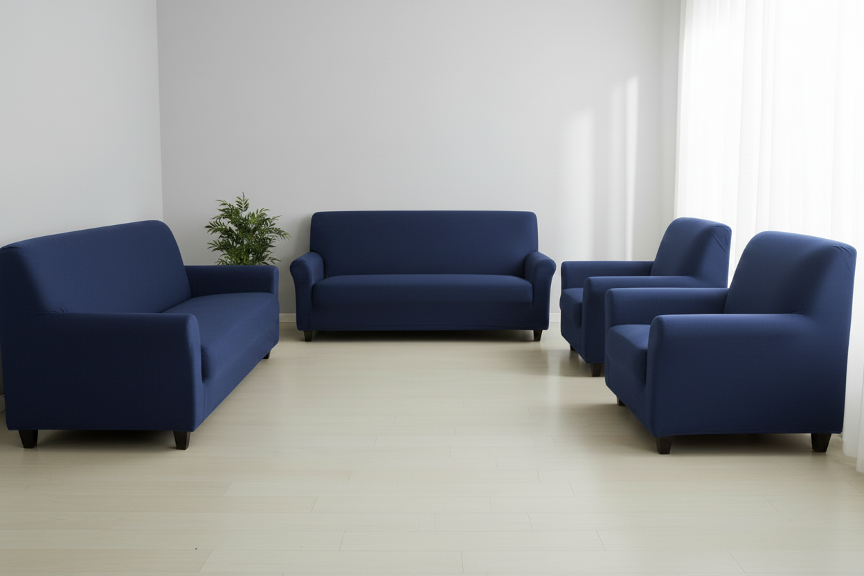 Navy Blue Sofa Set Cover