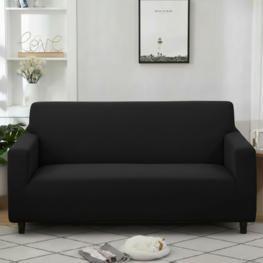 Black Jersey Cotton Sofa Cover