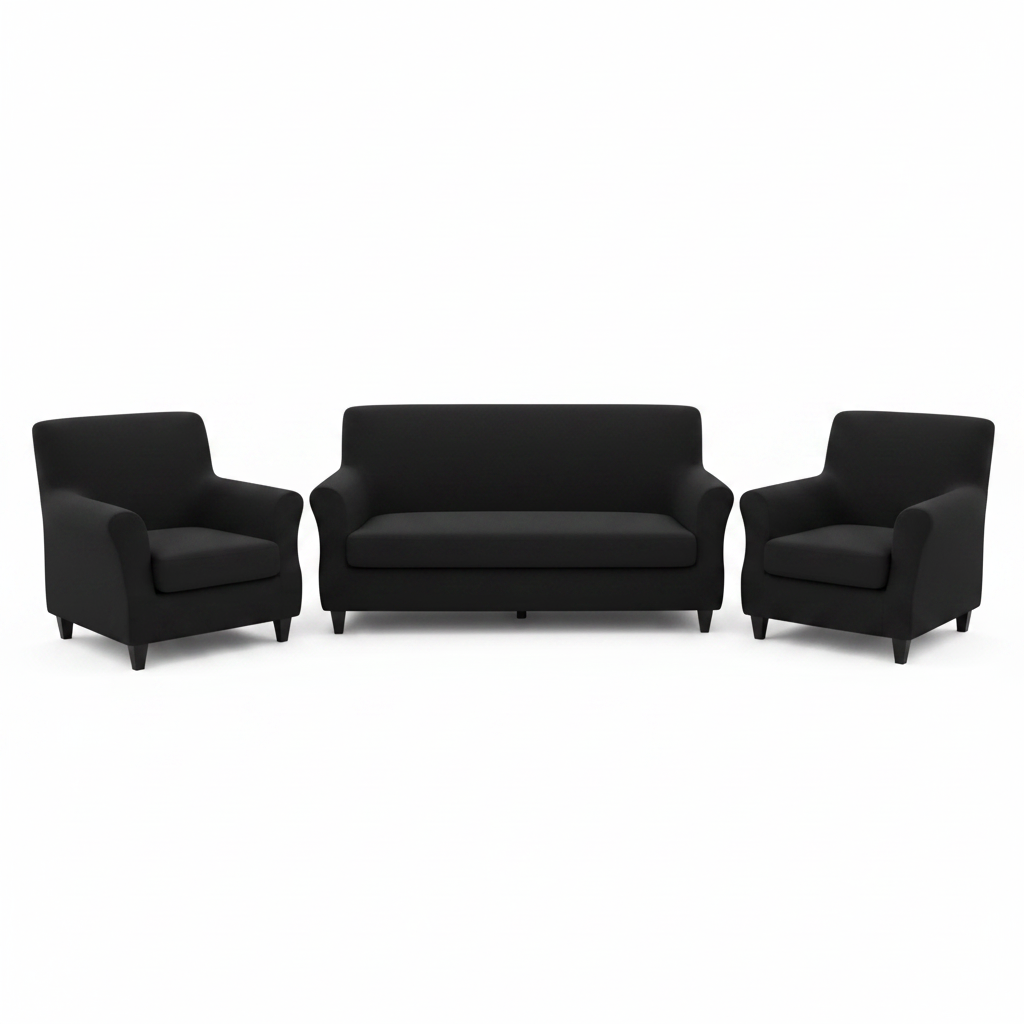 Black 6 Seater Sofa Cover