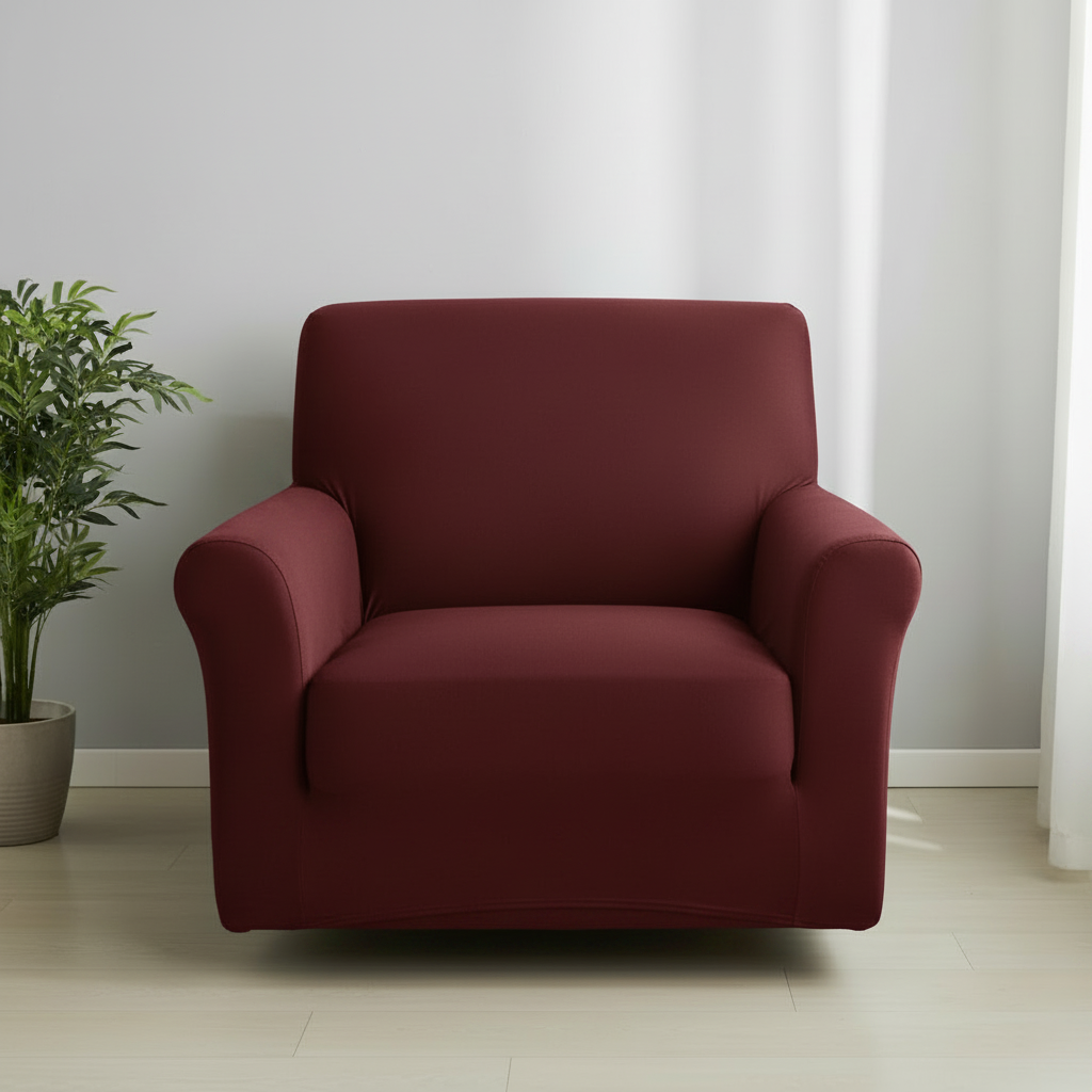Maroon 1 Seater Sofa Cover