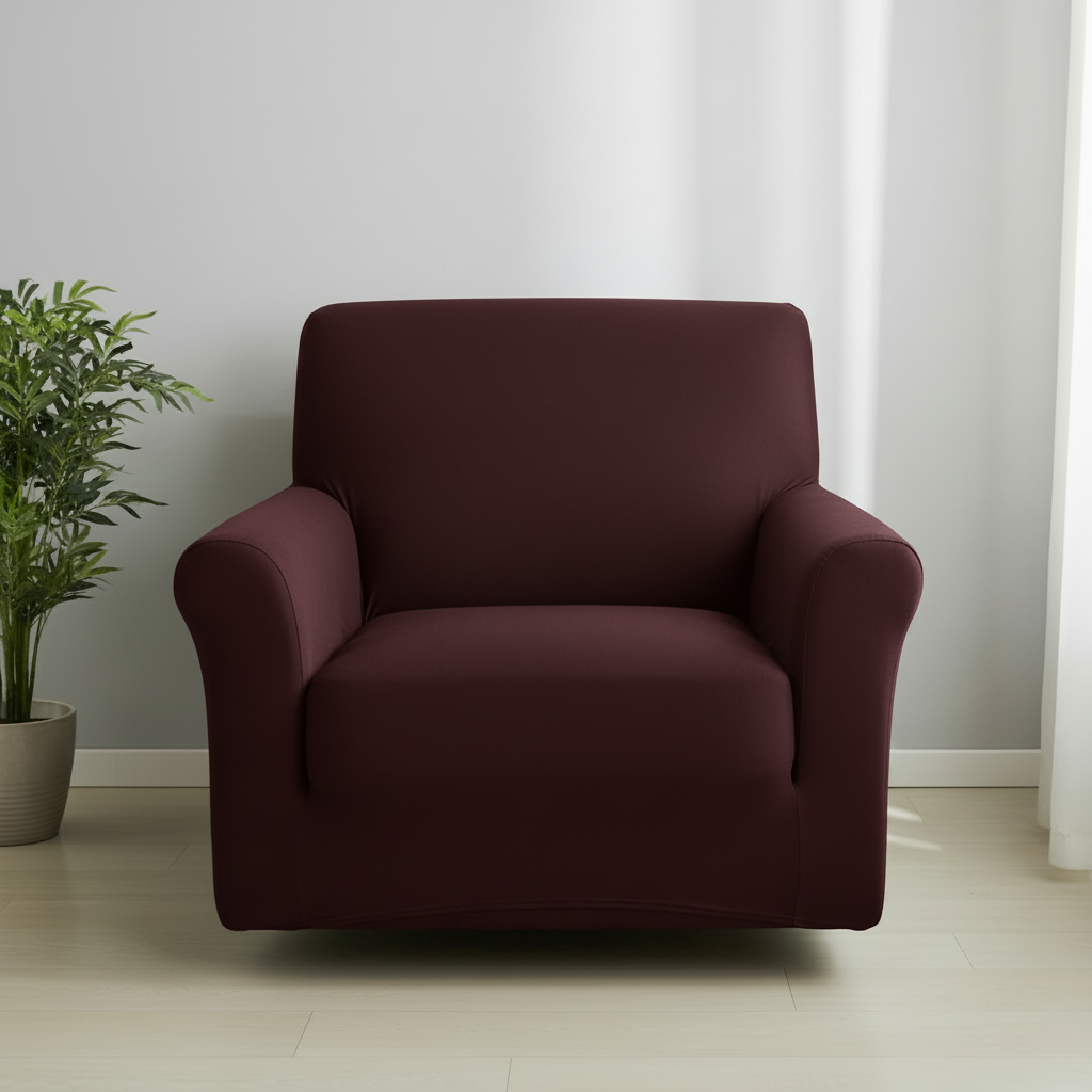 Maroon 2 Seater Sofa Cover