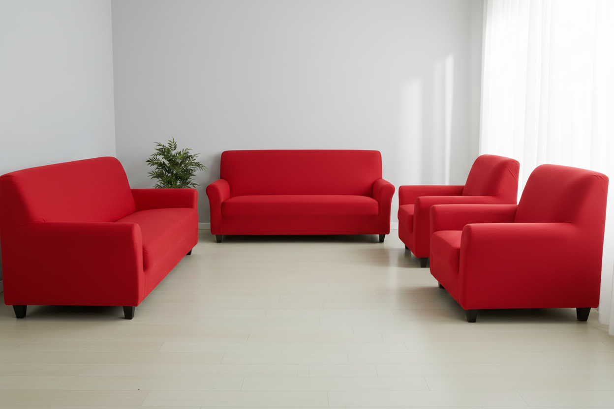 Red Sofa Set Cover