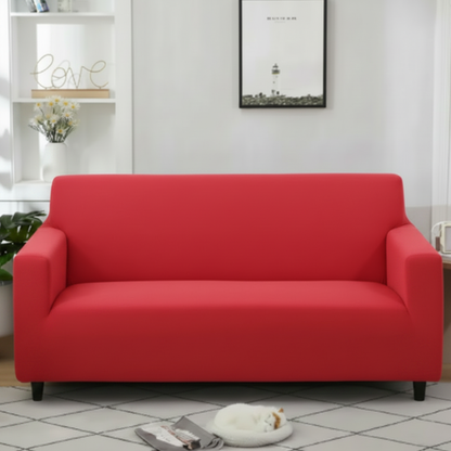 Red Jersey Cotton Sofa Cover